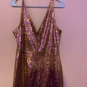 Lulus gold spray sequin dress